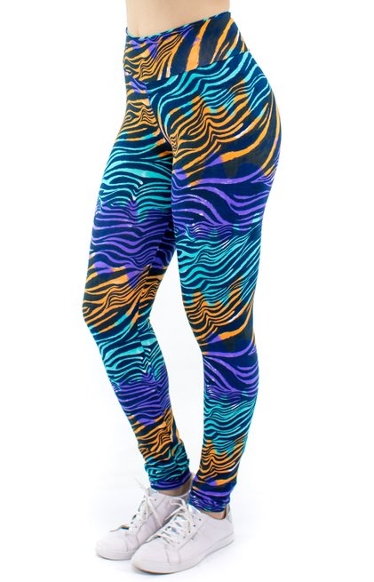 Calça Legging Carol Suplex Estampa Animal Azul