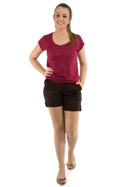 Blusa Edineia Manga Curta Flamê Vermelha