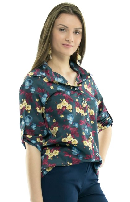 Camisão Manga 3/4 Angela Estampa Floral