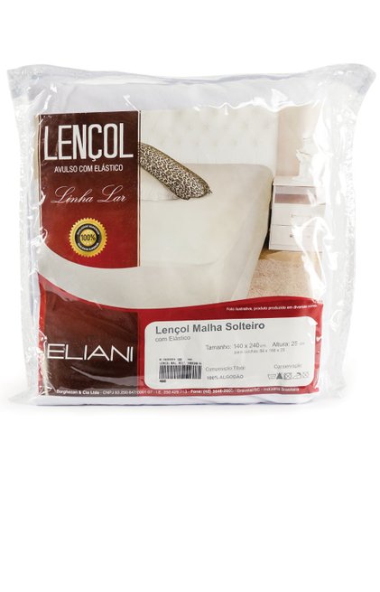 Lençol Malha Solteiro 140 x 240 cm Branco