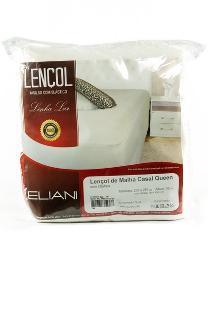 Lençol Malha Casal Queen 230 x 270 cm Creme