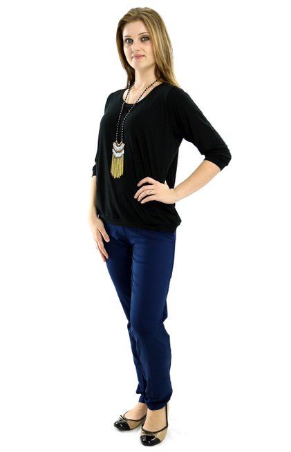 Calça Cotton Lisa Azul marinho