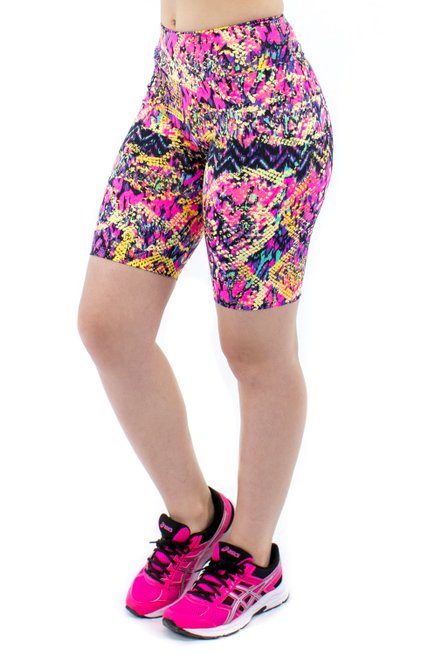 Bermuda Suplex Proteção UV50+ Estampa Abstrata Rosa e Amarelo