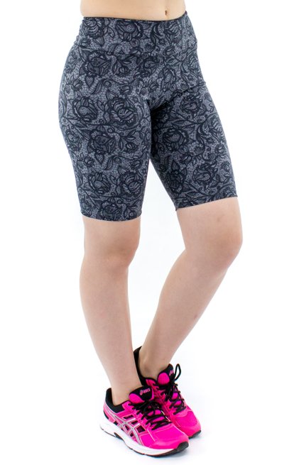 Bermuda Suplex Proteção UV50+ Estampa Floral Cinza