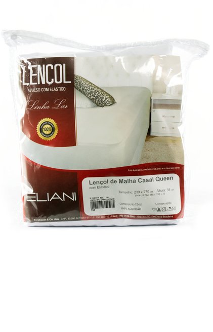 Lençol Malha Casal Queen 230 x 270 cm Branco