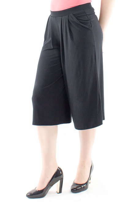 Calça Pantacourt Viscolycra Lisa Preta