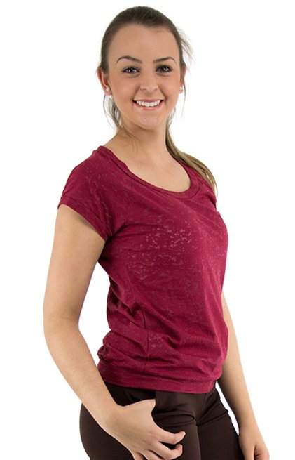 Blusa Edineia Manga Curta Flamê Vermelha