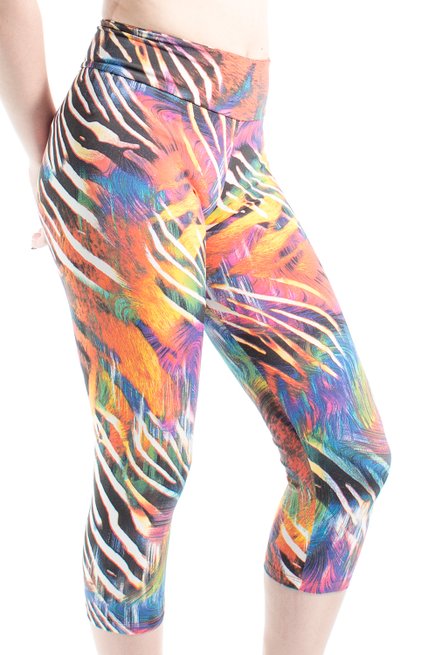 Calça Corsário Estampa Abstrata Rosa