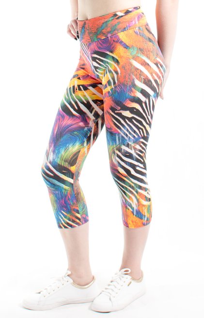 Calça Corsário Estampa Abstrata Rosa