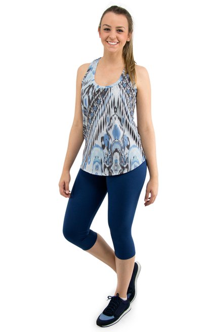 Calça Corsário Camila Lisa Azul Marinho