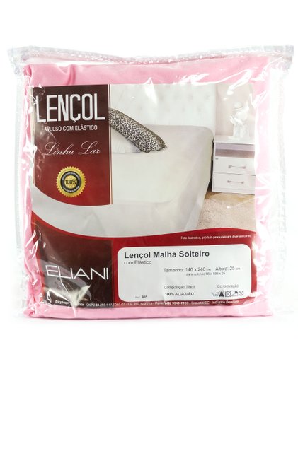 Lençol Malha Solteiro 140 x 240 cm Rosa