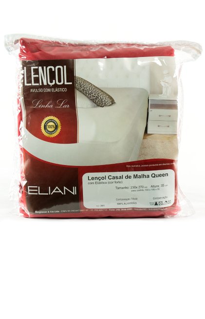 Lençol Malha Casal Queen 230 x 270 cm Vermelho