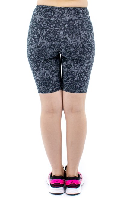 Bermuda Suplex Proteção UV50+ Estampa Floral Cinza