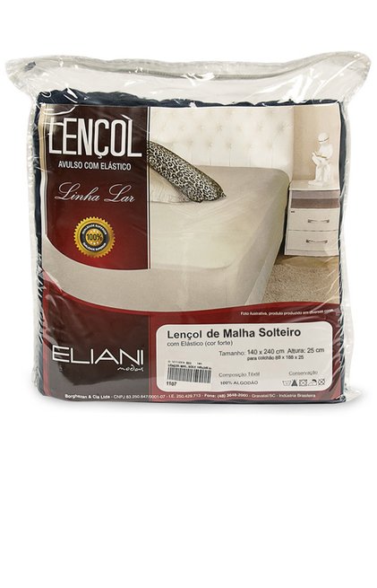 Lençol Malha Solteiro 140 x 240 cm Preto