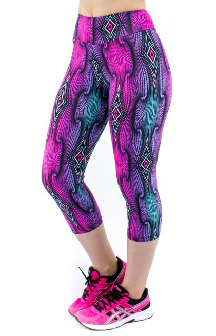 Calça Corsário Estampa Geométrica Rosa