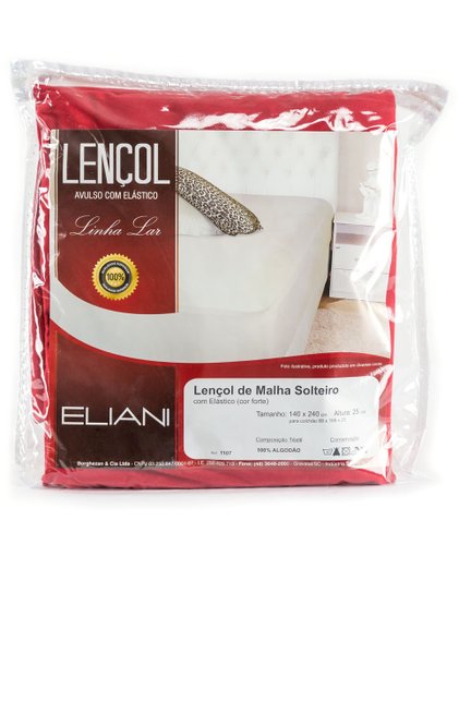 Lençol Malha Solteiro 140 x 240 cm Vermelho