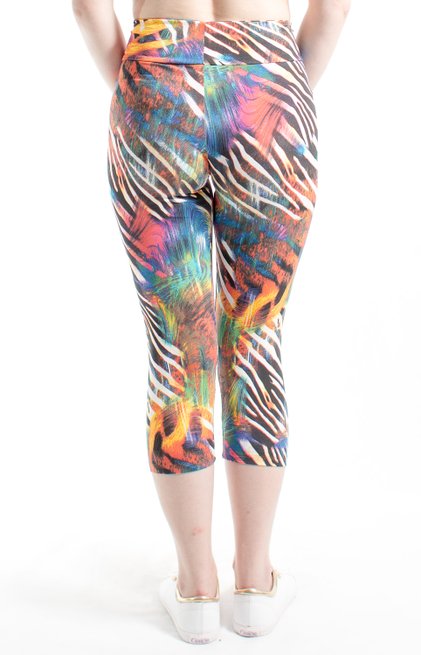 Calça Corsário Estampa Abstrata Rosa