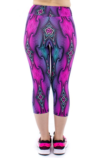 Calça Corsário Estampa Geométrica Rosa
