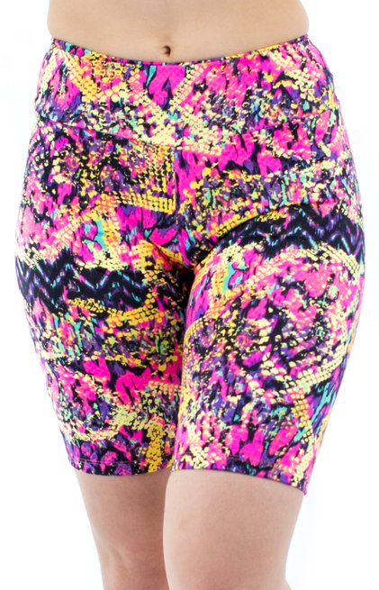 Bermuda Suplex Proteção UV50+ Estampa Abstrata Rosa e Amarelo