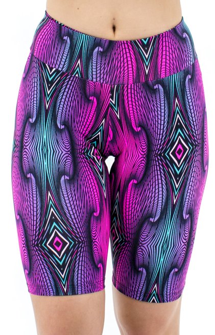 Bermuda Suplex Estampa Geométrica Rosa