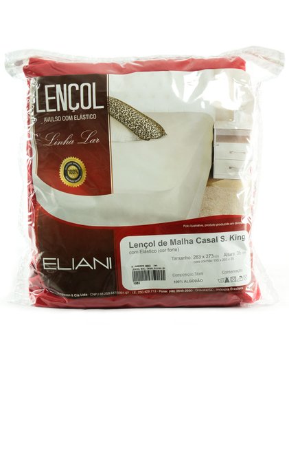 Lençol Malha Casal S.King 263 x 273 cm Vermelho