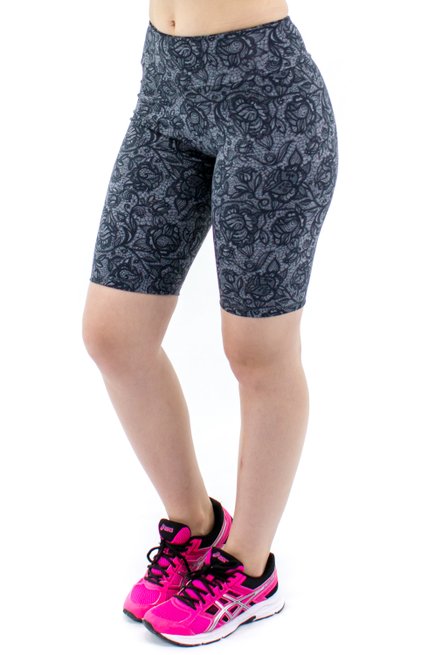 Bermuda Suplex Proteção UV50+ Estampa Floral Cinza