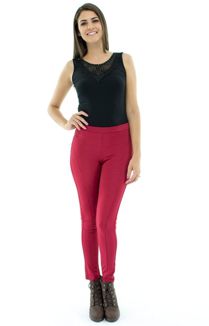 Calça Keli Montaria Lisa Vermelha
