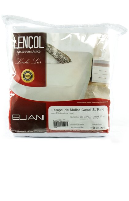 Lençol Malha Casal S.King 263 x 273 cm Branco
