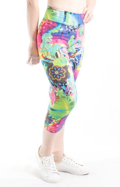 Calça Corsário Estampa Mandala Azul