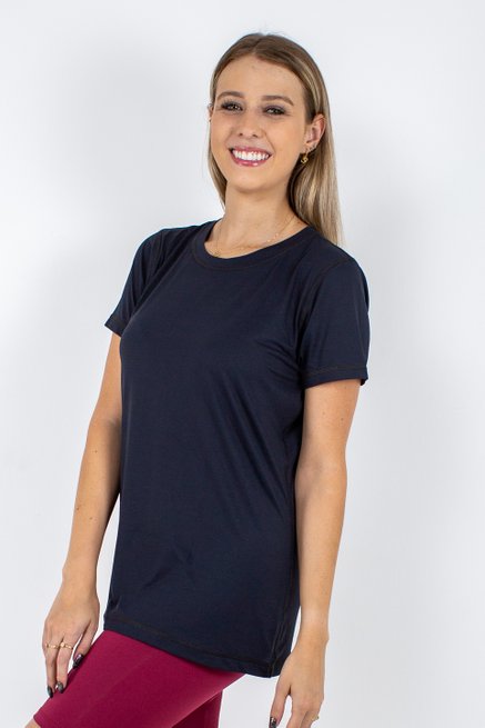 Baby Look Fitness Manga Curta DryFit Ultracool Lisa Preta
