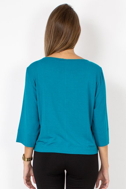 Blusa Cropped Luiza Manga ¾ Viscolycra