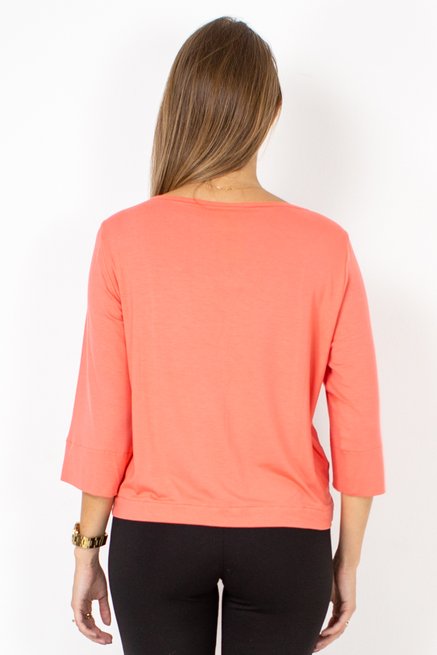 Blusa Cropped Luiza Manga ¾ Viscolycra