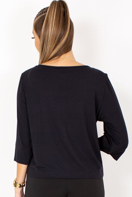 Blusa Cropped Luiza Manga ¾ Viscolycra