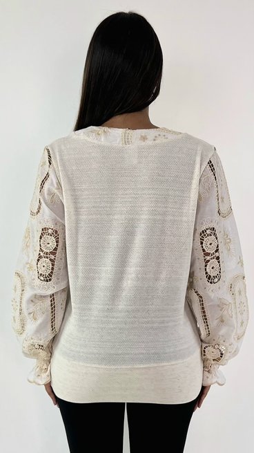 Blusa Feminina Manga Bordada