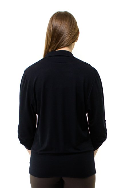 Blusa Manga 7/8 Lisa Preta