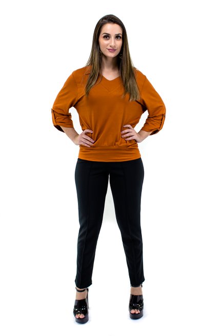 Blusa Manga 7/8 Lisa Terracota