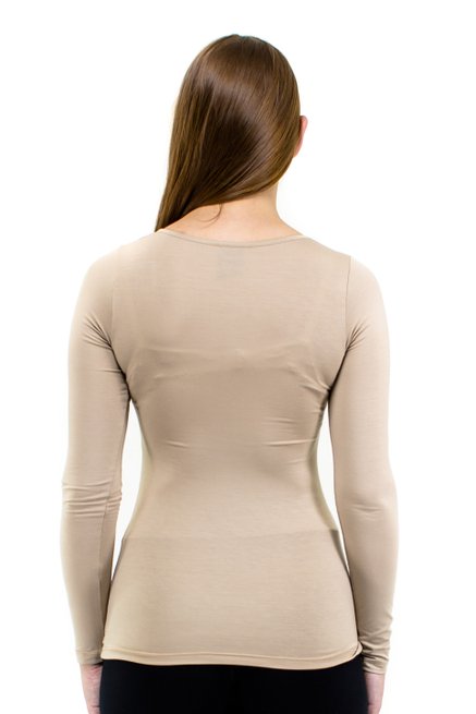 Blusa Manga Longa Viscolycra Lisa Nude