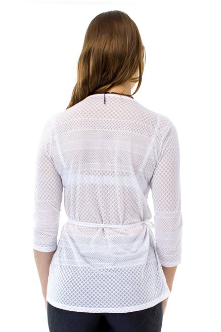 Blusa Transpassada Manga 3/4 Lisa Branca