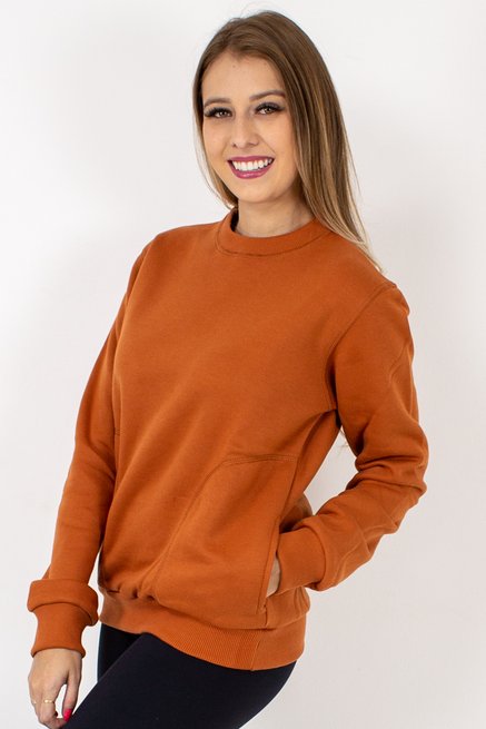 Blusão Laura Feminino Liso Telha