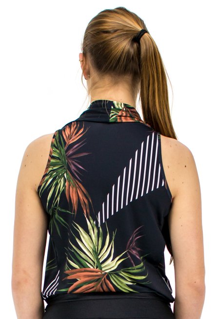 Body Jake Manga Curta Estampa Tropical Black