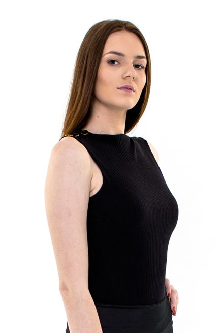 Body Regata Canelado Liso Preto