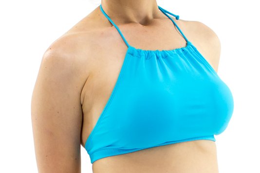 Bustiê Cropped Bojo Liso Azul