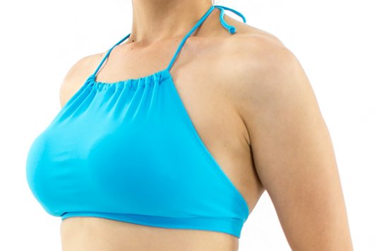 Bustiê Cropped Bojo Liso Azul