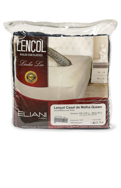 Lençol Malha Casal Queen 230 x 270 cm Preto