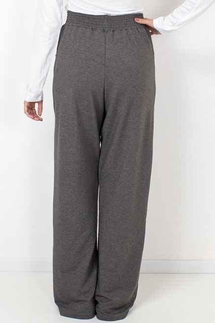 Calça Feminina Moletinho Careca Lisa Cinza