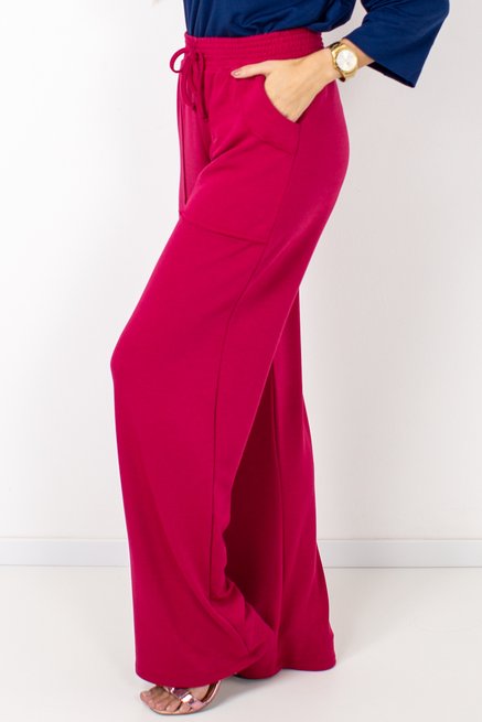 Calça Feminina Moletinho Careca Lisa Rosa