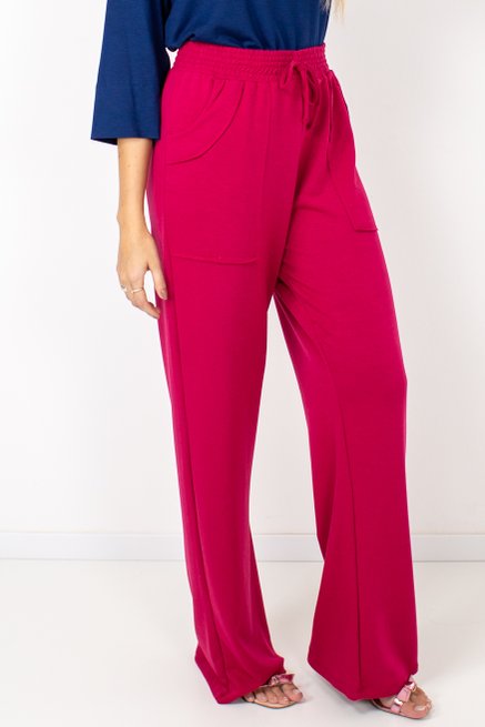 Calça Feminina Moletinho Careca Lisa Rosa