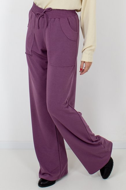 Calça Feminina Moletinho Careca Lisa Roxa