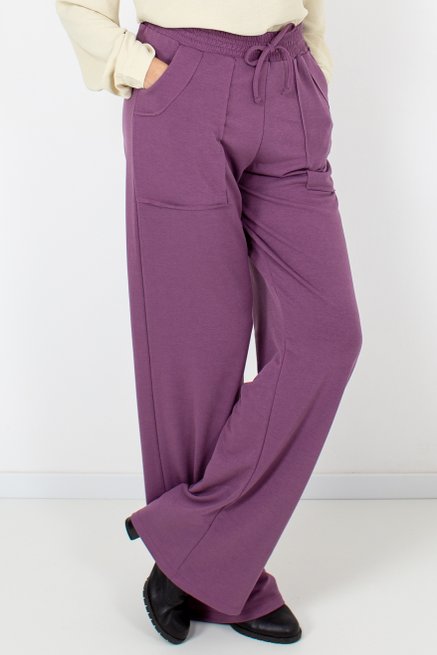 Calça Feminina Moletinho Careca Lisa Roxa