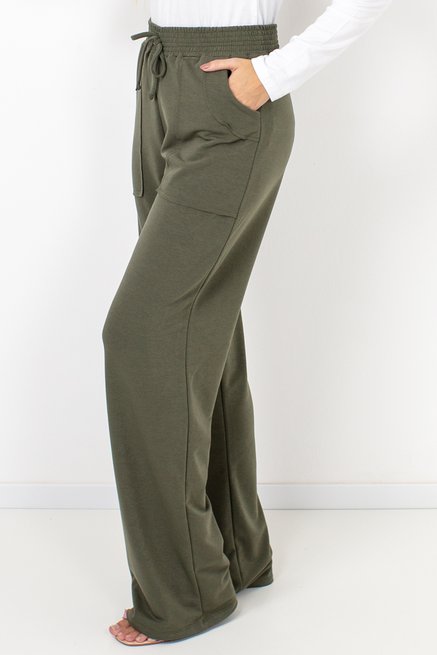 Calça Feminina Moletinho Careca Lisa Verde Escuro